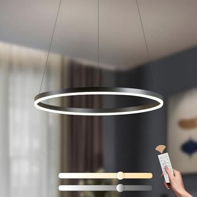 YYUTLUO Moderne led-kroonluchter DIY cirkel 1 zwarte ringen: 60 cm = 29 W hangende verlichting led metaal + acryl afstandsbediening dimbaar 2,13 G hanglamp plafond rond woonkamer slaapkamer YYUTLUO Moderne led-kroonluchter DIY cirkel 1 zwarte ringen: 60 cm = 29 W hangende verlichting led metaal + acryl afstandsbediening dimbaar 2,13 G hanglamp plafond rond woonkamer slaapkamer