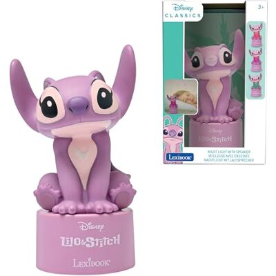Lexibook , Disney Stitch, engelnachtlampje met luidspreker, kleurverandering, zacht licht, werkt op batterijen, roze, NS01D1 Lexibook , Disney Stitch, engelnachtlampje met luidspreker, kleurverandering, zacht licht, werkt op batterijen, roze, NS01D1
