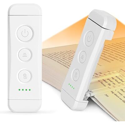 Glocusent oplaadbare leeslamp, leeslamp voor in bed, 3 warme kleuren, 5 helderheidsinstellingen, compact en duurzaam, cadeau voor lezers en kinderen (wit) Glocusent oplaadbare leeslamp, leeslamp voor in bed, 3 warme kleuren, 5 helderheidsinstellingen, compact en duurzaam, cadeau voor lezers en kinderen (wit)