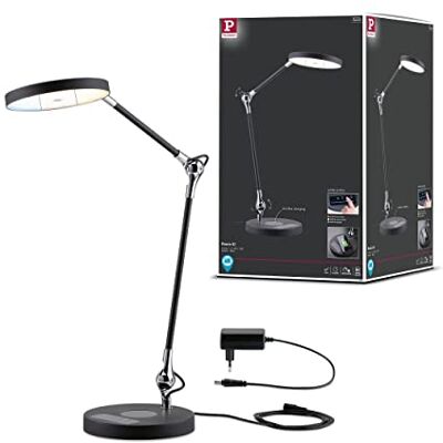 Paulmann 78910 Led-bureaulamp, nummer wit, schakelaar, Qi-oplaadfunctie, incl. 1 x 11 watt, dimbaar, zwart aluminium, kunststof 2700 6500 K Paulmann 78910 Led-bureaulamp, nummer wit, schakelaar, Qi-oplaadfunctie, incl. 1 x 11 watt, dimbaar, zwart aluminium, kunststof 2700 6500 K