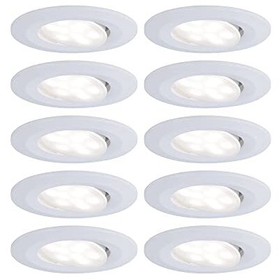 Paulmann Calla Set van 10 ronde inbouwleds Calla 10 x 6 W IP65 neutraal wit mat draaibaar kunststof spot 4000 K Paulmann Calla Set van 10 ronde inbouwleds Calla 10 x 6 W IP65 neutraal wit mat draaibaar kunststof spot 4000 K