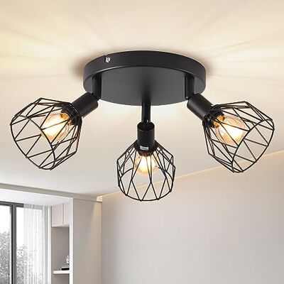 ANWIO Led-plafondlamp, 3 spots, zwart, E14, draaibaar (zonder lampen) ANWIO Led-plafondlamp, 3 spots, zwart, E14, draaibaar (zonder lampen)