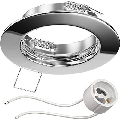 ledscom.de FERE plafondmontageframe, rond, glanzend chroom (GU10/MR16/GU5,3/50 mm) incl. GU10-fitting ledscom.de FERE plafondmontageframe, rond, glanzend chroom (GU10/MR16/GU5,3/50 mm) incl. GU10-fitting
