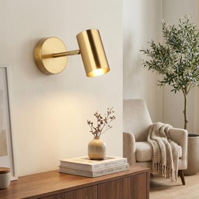 B·LED BARCELONA LED BarcelonaLED Wandlamp, spot, verstelbaar, met kabelstopcontact en schakelaar, leeslamp, gouden fitting, E27, voor woonkamer, slaapkamer, nachtkastje, hoofdeinde B·LED BARCELONA LED BarcelonaLED Wandlamp, spot, verstelbaar, met kabelstopcontact en schakelaar, leeslamp, gouden fitting, E27, voor woonkamer, slaapkamer, nachtkastje, hoofdeinde