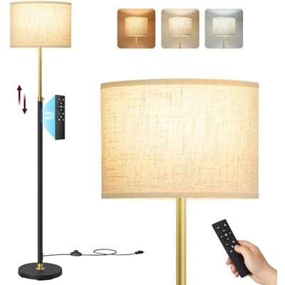 VASAGLE Staande lamp In hoogte verstelbare leeslamp 140-170 cm hoog Modern Met voetknop Stoffen lampenkap E27 fitting Met afstandsbediening Inktzwart LFL005BD02 VASAGLE Staande lamp In hoogte verstelbare leeslamp 140-170 cm hoog Modern Met voetknop Stoffen lampenkap E27 fitting Met afstandsbediening Inktzwart LFL005BD02