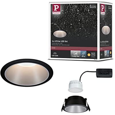 Paulmann 93407 LED inbouwlamp Cole rond incl. 1x6,5W dimbaar inbouwspot zwart, zilver inbouwlamp kunststof, alu zink plafondspot 2700 K Paulmann 93407 LED inbouwlamp Cole rond incl. 1x6,5W dimbaar inbouwspot zwart, zilver inbouwlamp kunststof, alu zink plafondspot 2700 K
