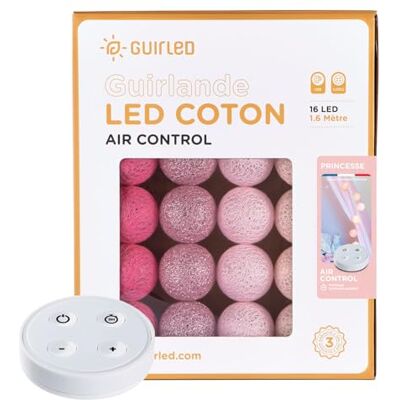 GuirLED USB LED katoenen bal lichtsnoer Draadloze afstandsbediening Baby nachtlampje 2 uur Inclusief 2A dubbele USB-voedingsadapter 4 intensiteiten 16 ballen 1.6m Prinses GuirLED USB LED katoenen bal lichtsnoer Draadloze afstandsbediening Baby nachtlampje 2 uur Inclusief 2A dubbele USB-voedingsadapter 4 intensiteiten 16 ballen 1.6m Prinses
