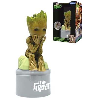 Lexibook , Marvel Guardians of the Galaxy, Groot nachtlampje met luidspreker voor kinderkamer, zacht licht, werkt op batterijen, grijs/bruin, NS01GG Lexibook , Marvel Guardians of the Galaxy, Groot nachtlampje met luidspreker voor kinderkamer, zacht licht, werkt op batterijen, grijs/bruin, NS01GG