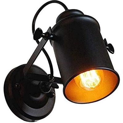 Comely Wandlamp voor binnen, verstelbaar, led-spot, retro industriële wandlamp, E27, metalen wandlamp voor binnen, voor woonkamer, slaapkamer, restaurant, keuken, zwart Comely Wandlamp voor binnen, verstelbaar, led-spot, retro industriële wandlamp, E27, metalen wandlamp voor binnen, voor woonkamer, slaapkamer, restaurant, keuken, zwart