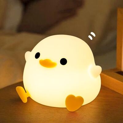 JUQG Nachtlampje voor kinderen in peervorm, Kawaii nachtlampje voor kinderen, met timerfunctie, oplaadbaar, USB, lamp voor kinderen van siliconen voor woonkamer (knuffel eend) JUQG Nachtlampje voor kinderen in peervorm, Kawaii nachtlampje voor kinderen, met timerfunctie, oplaadbaar, USB, lamp voor kinderen van siliconen voor woonkamer (knuffel eend)