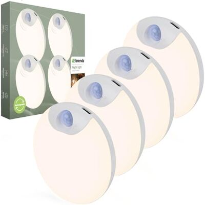Brendz Nachtlampje met bewegingssensor, oplaadbaar via USB-C, magnetisch, 4 stuks, warm wit 3000 K, variabel, oplaadbare ledlamp, ledlicht, kastlamp Brendz Nachtlampje met bewegingssensor, oplaadbaar via USB-C, magnetisch, 4 stuks, warm wit 3000 K, variabel, oplaadbare ledlamp, ledlicht, kastlamp