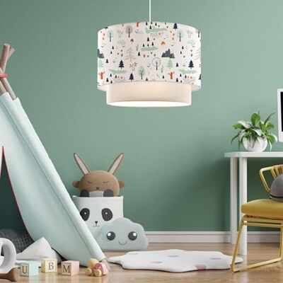 lux.pro Stijlvolle hanglamp voor kinderen, binnenverlichting, hanglamp, kinderkamer, motief boom E27, kunststof, stof, hoogte 70 cm, wit lux.pro Stijlvolle hanglamp voor kinderen, binnenverlichting, hanglamp, kinderkamer, motief boom E27, kunststof, stof, hoogte 70 cm, wit