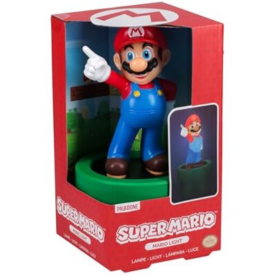 Paladone Super Mario Officiële Nintendo-goederenlamp met Mario, decoratie voor huis en kantoor, cadeau voor retro gamers, werkt op batterijen Paladone Super Mario Officiële Nintendo-goederenlamp met Mario, decoratie voor huis en kantoor, cadeau voor retro gamers, werkt op batterijen
