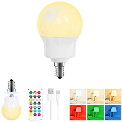 Pinrutar Ledlamp, oplaadbaar, met afstandsbediening, draadloos, magnetisch, E14, dimbaar, 480 lm, 3 kleurtemperaturen + 9 RGB-kleuren, 3 timer, voor wandlampen, camping en noodgevallen, 1 verpakking Pinrutar Ledlamp, oplaadbaar, met afstandsbediening, draadloos, magnetisch, E14, dimbaar, 480 lm, 3 kleurtemperaturen + 9 RGB-kleuren, 3 timer, voor wandlampen, camping en noodgevallen, 1 verpakking