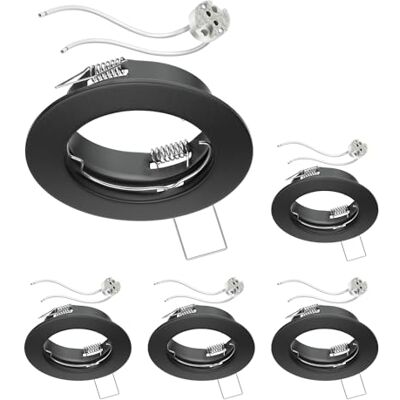 ledscom.de 5 stuks inbouwframe voor plafond FERE inbouwframe zwart mat (LED/halogeen/MR16/50mm) incl. GU5.3 fitting ledscom.de 5 stuks inbouwframe voor plafond FERE inbouwframe zwart mat (LED/halogeen/MR16/50mm) incl. GU5.3 fitting