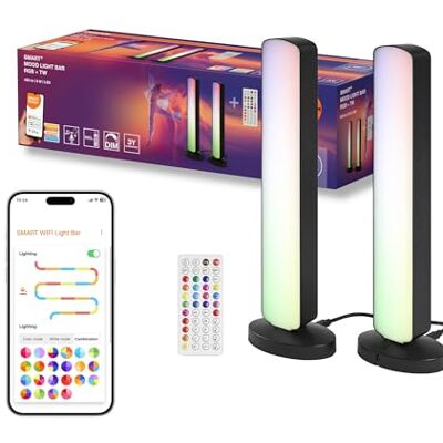 OSRAM Smart + wifi-led-vloerlamp, klein, zwart, 2 x 2,5 W, 2 x 480 lm, wit en kleurrijk licht, dimbaar, doe-het-zelffunctie en muziekritme, lange levensduur, bestuurbaar door OSRAM Smart + wifi-led-vloerlamp, klein, zwart, 2 x 2,5 W, 2 x 480 lm, wit en kleurrijk licht, dimbaar, doe-het-zelffunctie en muziekritme, lange levensduur, bestuurbaar door