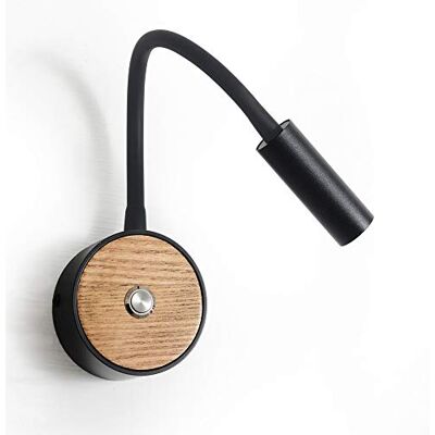 ouglres Led-wandlamp van hout, 3 W, met schakelaar, moderne wandlamp voor binnen met zwanenhals, industriële bedlamp, voor slaapkamer, hal, spiegel ouglres Led-wandlamp van hout, 3 W, met schakelaar, moderne wandlamp voor binnen met zwanenhals, industriële bedlamp, voor slaapkamer, hal, spiegel