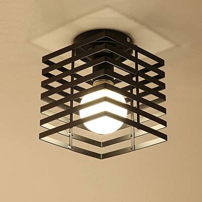 iDEGU Industriële plafondlamp kooi kroonluchter hanglamp van metaal ijzer lamp voor slaapkamer keuken hal zwart iDEGU Industriële plafondlamp kooi kroonluchter hanglamp van metaal ijzer lamp voor slaapkamer keuken hal zwart