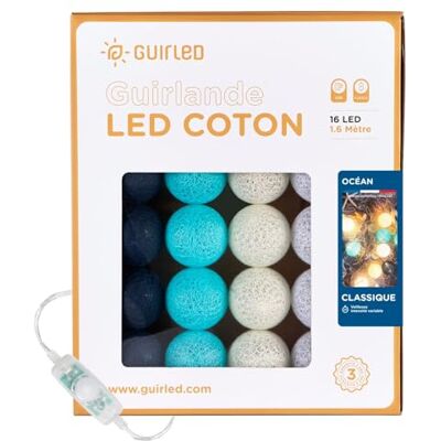 GuirLED Lichtketting met bolletjes van katoen, USB, 2 uur nachtlampje voor baby's, incl. 2 A dubbele USB-adapter, 3 intensiteiten, 16 bolletjes, 1,6 m, Arlequin GuirLED Lichtketting met bolletjes van katoen, USB, 2 uur nachtlampje voor baby's, incl. 2 A dubbele USB-adapter, 3 intensiteiten, 16 bolletjes, 1,6 m, Arlequin