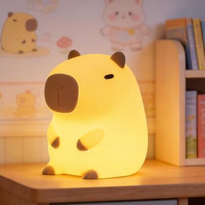 FAMIDUO Capybara Nachtlampje voor kinderen, zacht en veilig siliconen nachtlampje met timer, dimbaar en oplaadbaar, schattig Capybara-cadeau voor jongens en meisjes FAMIDUO Capybara Nachtlampje voor kinderen, zacht en veilig siliconen nachtlampje met timer, dimbaar en oplaadbaar, schattig Capybara-cadeau voor jongens en meisjes
