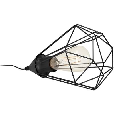EGLO Tafellamp Tarbes, 1-pits vintage tafellamp in retro look, staal nachtkastje bedlamp, kleur: zwart, fitting: E27, incl. schakelaar EGLO Tafellamp Tarbes, 1-pits vintage tafellamp in retro look, staal nachtkastje bedlamp, kleur: zwart, fitting: E27, incl. schakelaar