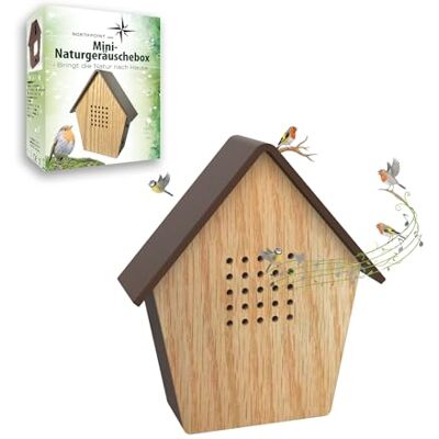 Northpoint Mini-box met natuurlijke geluiden, vogelzang met bewegingsmelder van echt hout, oplaadbaar, met wandhouder, 1 stuk Northpoint Mini-box met natuurlijke geluiden, vogelzang met bewegingsmelder van echt hout, oplaadbaar, met wandhouder, 1 stuk