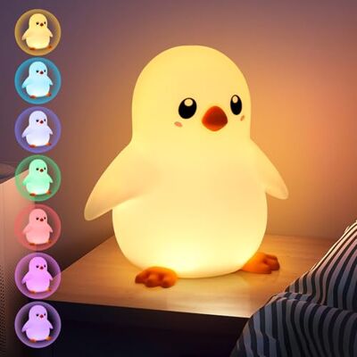 JUQG Pinguïn nachtlampje voor kinderen, Kawaii nachtlampje voor kinderen, met timerfunctie, oplaadbaar nachtlampje voor kinderen, van siliconen, draagbaar, cadeau voor jongens en meisjes JUQG Pinguïn nachtlampje voor kinderen, Kawaii nachtlampje voor kinderen, met timerfunctie, oplaadbaar nachtlampje voor kinderen, van siliconen, draagbaar, cadeau voor jongens en meisjes