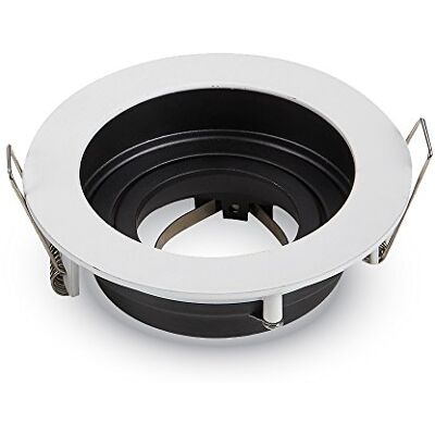 V-TAC Inbouwspotdeur, rond, metaal, wit, draaibaar, 15° Gu10 V-TAC Inbouwspotdeur, rond, metaal, wit, draaibaar, 15° Gu10