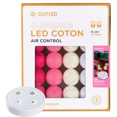 GuirLED Lichtsnoer met katoenen ballen USB Draadloze afstandsbediening Nachtlampje voor baby's 2 uur Inclusief dubbele USB-voedingsadapter 2 A 4 intensiteiten 16 ballen 1,6 m Tagada GuirLED Lichtsnoer met katoenen ballen USB Draadloze afstandsbediening Nachtlampje voor baby's 2 uur Inclusief dubbele USB-voedingsadapter 2 A 4 intensiteiten 16 ballen 1,6 m Tagada
