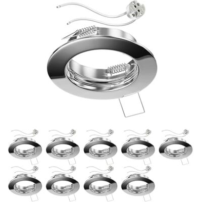 ledscom.de 10 plafondinbouwframes FERE, rond, glanzend chroom (LED/halogeen/MR16/50 mm) incl. GU5.3-fitting ledscom.de 10 plafondinbouwframes FERE, rond, glanzend chroom (LED/halogeen/MR16/50 mm) incl. GU5.3-fitting