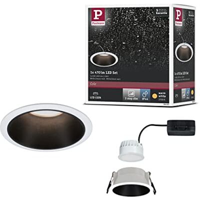 Paulmann 93401 LED inbouwlamp Cole rond incl. 1x6,5W dimbaar inbouwspot wit, zwart mat inbouwlamp kunststof, alu zink plafondspot 2700 K Paulmann 93401 LED inbouwlamp Cole rond incl. 1x6,5W dimbaar inbouwspot wit, zwart mat inbouwlamp kunststof, alu zink plafondspot 2700 K