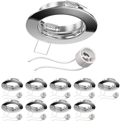 ledscom.de FERE 10 inbouwspots met behuizing voor in het plafond, rond, glanzend chroom (GU10/MR16/GU5,3/50 mm) incl. GU10-fitting ledscom.de FERE 10 inbouwspots met behuizing voor in het plafond, rond, glanzend chroom (GU10/MR16/GU5,3/50 mm) incl. GU10-fitting