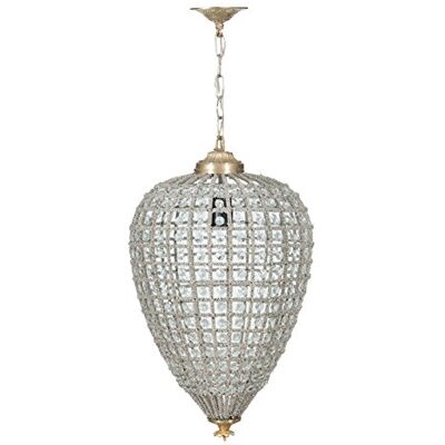 Biscottini Kroonluchter van messing en kristal Diam. 30xH50 cm Fusion Edelstenen Elegant Design Biscottini Kroonluchter van messing en kristal Diam. 30xH50 cm Fusion Edelstenen Elegant Design