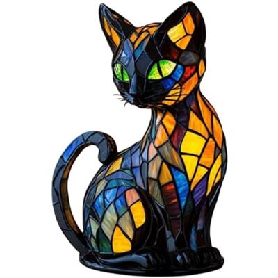 BOSENIYU Harslamp in de vorm van een kat van glas in glas, retro nachtlampje in de vorm van een kat BOSENIYU Harslamp in de vorm van een kat van glas in glas, retro nachtlampje in de vorm van een kat
