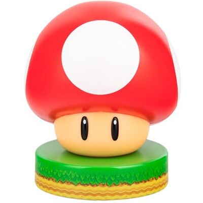 Paladone Super Mario Bros. 3D-nachtlampje in paddenstoelvorm, decoratieve verzamellamp, meerkleurig Paladone Super Mario Bros. 3D-nachtlampje in paddenstoelvorm, decoratieve verzamellamp, meerkleurig