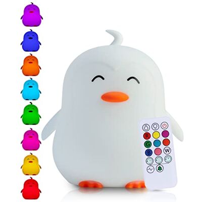 Kadoing Pinguïn nachtlampje (groot) – met klopfunctie en afstandsbediening – led-nachtlampje oplaadbaar – geboortecadeau – speelgoed – babykamer – premium kinderlamp Kadoing Pinguïn nachtlampje (groot) – met klopfunctie en afstandsbediening – led-nachtlampje oplaadbaar – geboortecadeau – speelgoed – babykamer – premium kinderlamp