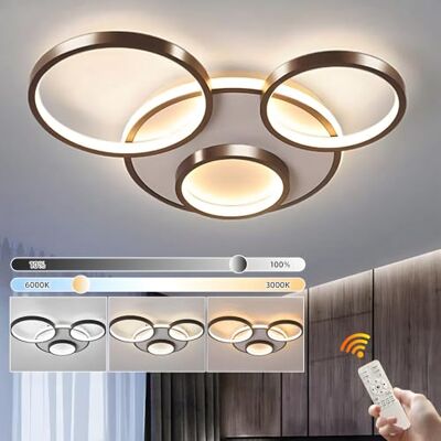 YYUTLUO Moderne led-plafondlamp, lamp met meerdere cirkels, zwart, Ø 53 cm, 42 W, traploos dimbaar, 3000-6000 K, ronde kroonluchter van metaal + acryl, slaapkamer, woonkamer, kinderen, kantoor, studeerkamer, keuken, hal (4 ringen) YYUTLUO Moderne led-plafondlamp, lamp met meerdere cirkels, zwart, Ø 53 cm, 42 W, traploos dimbaar, 3000-6000 K, ronde kroonluchter van metaal + acryl, slaapkamer, woonkamer, kinderen, kantoor, studeerkamer, keuken, hal (4 ringen)