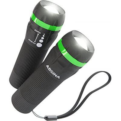 greate ABSINA LED zaklamp kinderen klein & helder 2-pack mini handlamp met 60 lumen & 110 m lichtbereik handige lamp traploos te focussen incl. batterij voor jongens en meisjes greate ABSINA LED zaklamp kinderen klein & helder 2-pack mini handlamp met 60 lumen & 110 m lichtbereik handige lamp traploos te focussen incl. batterij voor jongens en meisjes