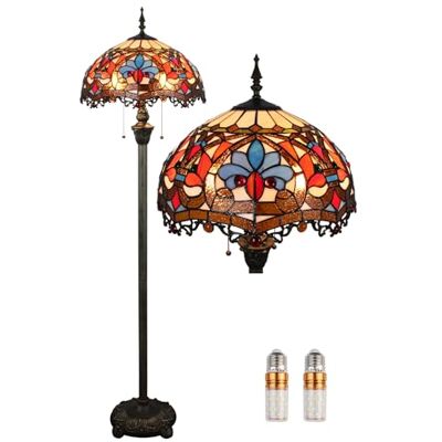 Kinbolas Vloerlamp Tiffany stijl 40,6 cm lampenkap staande lamp vintage design glas in lood leeslamp art deco woonkamer studeerkamer slaapkamer nachtkastje geschenken licht (kleur: C-6) Kinbolas Vloerlamp Tiffany stijl 40,6 cm lampenkap staande lamp vintage design glas in lood leeslamp art deco woonkamer studeerkamer slaapkamer nachtkastje geschenken licht (kleur: C-6)