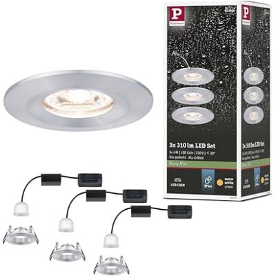 Paulmann Nova set van 3 mini LED inbouwspots rond 3x 4W 2700K 12W aluminium warm wit 94305 Paulmann Nova set van 3 mini LED inbouwspots rond 3x 4W 2700K 12W aluminium warm wit 94305