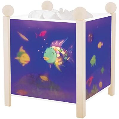 Trousselier De regenboog vis nachtlampje magische lantaarn ideaal cadeau voor kinderen cartoon geruststellend licht kleur hout wit lamp 12V 10W inbegrepen elektrische stekker. EU Trousselier De regenboog vis nachtlampje magische lantaarn ideaal cadeau voor kinderen cartoon geruststellend licht kleur hout wit lamp 12V 10W inbegrepen elektrische stekker. EU