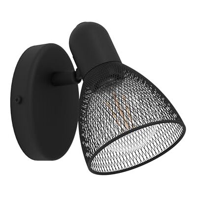 EGLO Wandlamp Carovigno, 1-lichts wandlamp modern, klassiek, minimalistisch, wandlamp binnen van staal, woonkamerlamp in zwart, hallamp, spot met E14-fitting EGLO Wandlamp Carovigno, 1-lichts wandlamp modern, klassiek, minimalistisch, wandlamp binnen van staal, woonkamerlamp in zwart, hallamp, spot met E14-fitting