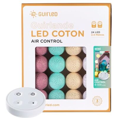 GuirLED USB LED katoenen bal lichtketting Draadloze afstandsbediening Baby nachtlampje 2 uur Inclusief 2A dubbele USB-voedingsadapter 4 intensiteiten 24 ballen 2.4m Baby GuirLED USB LED katoenen bal lichtketting Draadloze afstandsbediening Baby nachtlampje 2 uur Inclusief 2A dubbele USB-voedingsadapter 4 intensiteiten 24 ballen 2.4m Baby