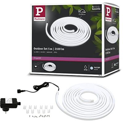 Paulmann 78908 LED Stripe SimpLED Outdoor Basisset 5m IP65 20W 2100lm 6500K 24VA daglicht wit kunststof Paulmann 78908 LED Stripe SimpLED Outdoor Basisset 5m IP65 20W 2100lm 6500K 24VA daglicht wit kunststof