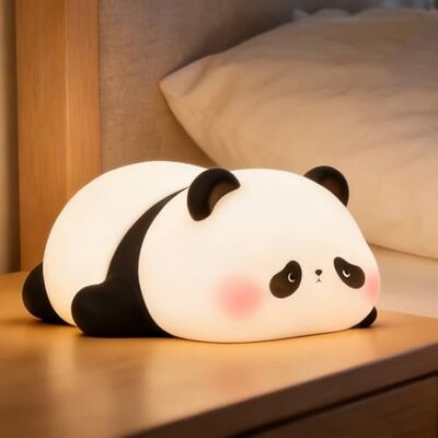 FAMIDUO Nachtlampje in de vorm van een panda voor kinderen, sponsvormige LED-lamp van voedselveilige siliconen, BPA-vrij, 3 niveaus dimbaar, oplaadbaar op 3 niveaus, bureaudecoratie FAMIDUO Nachtlampje in de vorm van een panda voor kinderen, sponsvormige LED-lamp van voedselveilige siliconen, BPA-vrij, 3 niveaus dimbaar, oplaadbaar op 3 niveaus, bureaudecoratie
