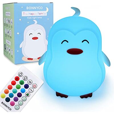 BONNYCO Nachtlampje voor Kinderen met Afstands- & Aanraakbediening en 16 Kleuren Nachtlamp Kinderkamer Timer Siliconen Kinder Bedlampje 100% BPA-vrij, Geschenk voor Jongens en Meisjes BONNYCO Nachtlampje voor Kinderen met Afstands- & Aanraakbediening en 16 Kleuren Nachtlamp Kinderkamer Timer Siliconen Kinder Bedlampje 100% BPA-vrij, Geschenk voor Jongens en Meisjes