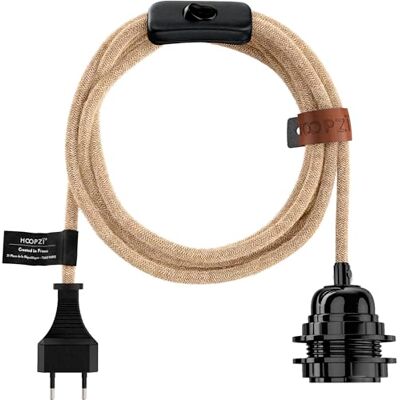 Hoopzi Bala E27 Contactdoos met Schakelaar 38 Kleuren 4,5 Meter Stofdraad Voor Verlichting van de Ophanging of voor de Creatieve Lamp String Hoopzi Bala E27 Contactdoos met Schakelaar 38 Kleuren 4,5 Meter Stofdraad Voor Verlichting van de Ophanging of voor de Creatieve Lamp String