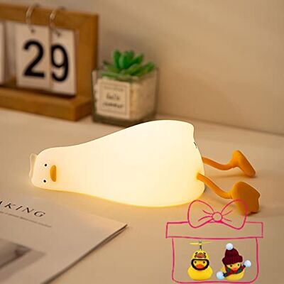 FAMIDUO Siliconen eendennachtlampje met geschenken, nachtlampje voor kinderkamer, draagbaar, dimbaar/oplaadbaar, met touch-functie voor borstvoeding FAMIDUO Siliconen eendennachtlampje met geschenken, nachtlampje voor kinderkamer, draagbaar, dimbaar/oplaadbaar, met touch-functie voor borstvoeding