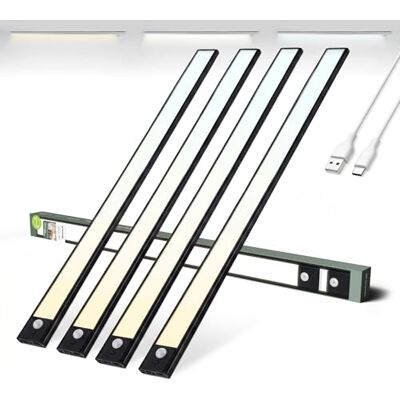 Brendz Led-lamp, oplaadbaar, led, keuken, ondermeubels, 4 x 60 cm, USB-C, 4400 mAh, 3 kleurtemperaturen, dimbaar, magnetisch, keukenlicht, puyo zwart Brendz Led-lamp, oplaadbaar, led, keuken, ondermeubels, 4 x 60 cm, USB-C, 4400 mAh, 3 kleurtemperaturen, dimbaar, magnetisch, keukenlicht, puyo zwart