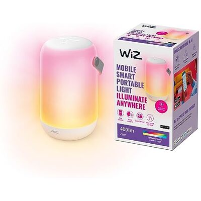 WiZ Tafellamp Mobile – Gekleurd en Wit Licht – Slimme LED-verlichting – Draagbaar – Dual Zone Audio – Wi-Fi WiZ Tafellamp Mobile – Gekleurd en Wit Licht – Slimme LED-verlichting – Draagbaar – Dual Zone Audio – Wi-Fi